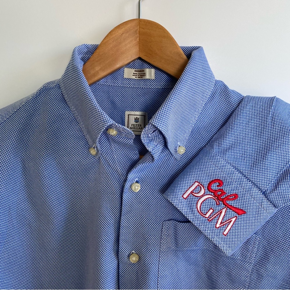Peter Millar 100% Cotton Textured Button Down PGM Cal Professional Golf